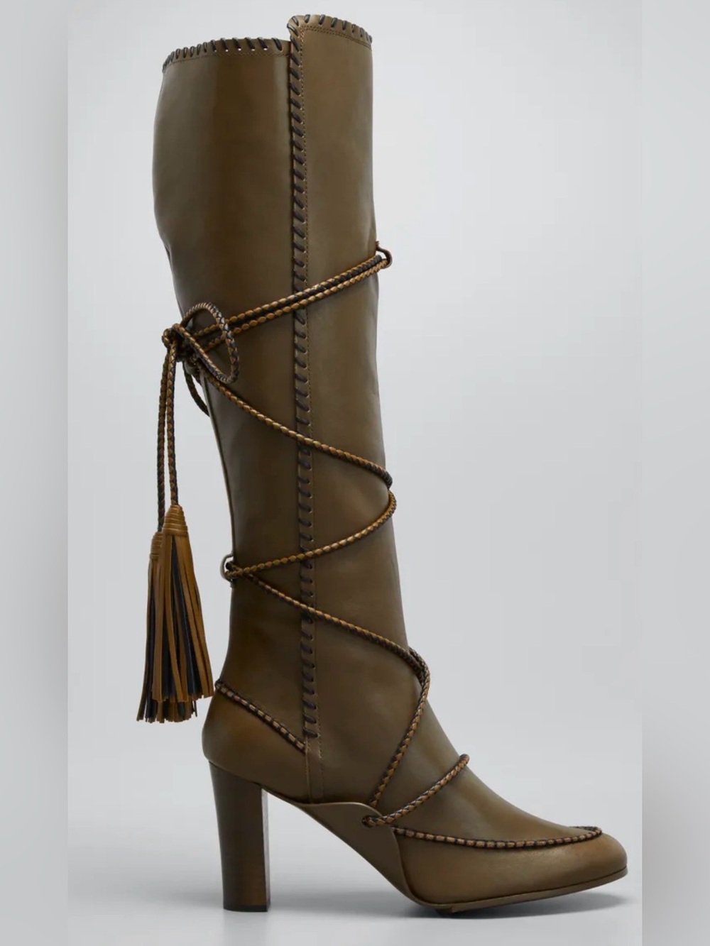 Ulla Johnson Atlas Moccasin Knee Boot with Tassel Size EU 38